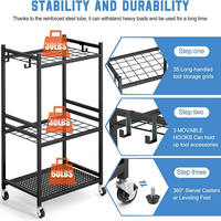 Étagère de rangement multifonctionnelle pour matériel avec compartiments divisés pour vis et outils