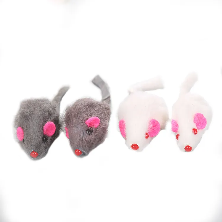 Pele De coelho Falso Rato Gato de Estimação Brinquedos Mini Engraçado Que Joga Brinquedos Para Gatos Gatinho