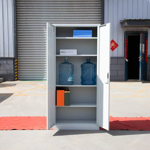 2 Iron Swing Doors Metal Filing Cabinet Steel Office <strong>Cupboard</strong> with 4 Shelves - Product Image 2