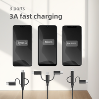 Câble de données USB universel en gros, type C 5-en-1, avec gaine en PVC tressée, charge rapide 3A, de Shenzhen