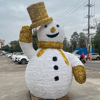 Arche de Noël géante en métal/PVC avec motif bonhomme de neige 3D LED pour extérieur, éclairage grandeur nature, décoration paysagère commerciale