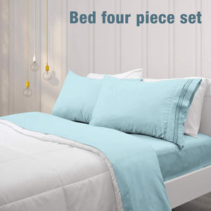 200tc 100% coton draps de lit respirant roi reine taille drap de lit coton blanc hôtel couette housse de lit ensemble pour drap de lit - Product Image 6