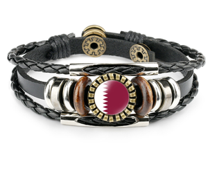 Bandera de Qatar Vintage Bandera Nacional asiática patrón pulsera Retro Turquía Japón Corea del Sur pulseras para promociones - Product Image 1