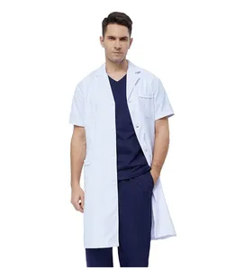 定制oem男女通用医生外套高级医生白大衣磨砂套装医生和护士实验室外套