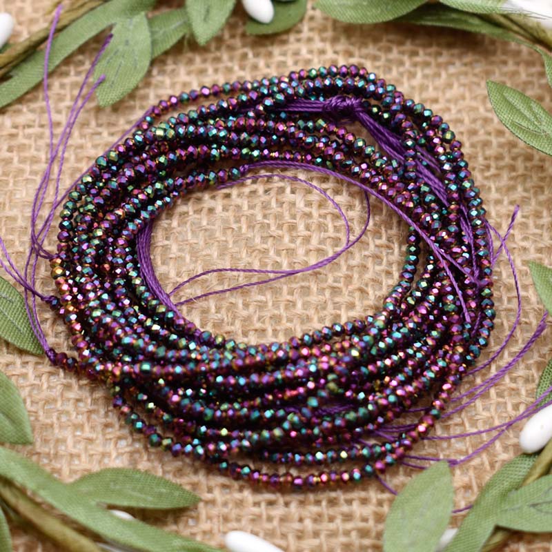 2mm Small Faceted Crystal Glass Beads Waist Glass Crystal Beads for Jewelry Making Loose Glass Seed Beads Ring