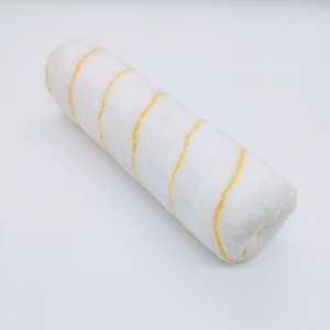 Rouleau à peinture en microfibre de qualité industrielle 12mm en polyester spiralé à rayures jaunes Brosse à 9 longueurs pour plafond et mur en béton 3 ans - Product Image 5