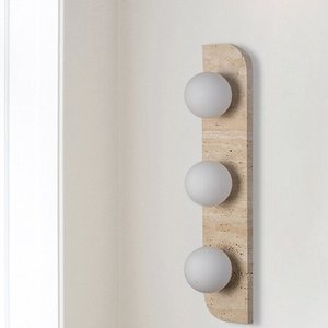 Lámpara de Pared de Travertino Amarillo de Estilo Retro Wabi-sabi, Creativa para Escaleras, Dormitorio, Cabecera, Pasillo - Product Image 1