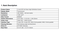 Layar LCD TFT IPS 2 Inci 65K Warna 240x320 1300 Cd/m² ST7789V Bingkai Logam Penuh untuk Smartwatch Genggam