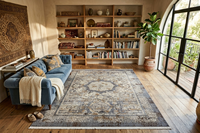 Tapis de style persan vintage avec envers antidérapant en coton, tapis de luxe ultra-doux de 11 mm tissé à la machine pour salon et chambre à coucher