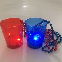 Haiwin – verre à Shot LED clignotant avec collier de perles pour la fête du nouvel an