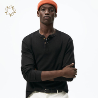 T-shirt en coton biologique à col Henley pour hommes T-shirt Henley durable pour hommes Chemise Henley pour hommes écologique