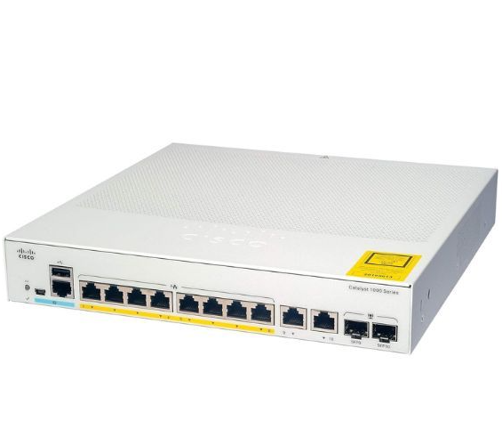 Cisco Business C1000-8P-2G-L Managed Switch 8x Gigabit PoE+ Ports 130W Budget VLAN/QoS for Office Surveillance