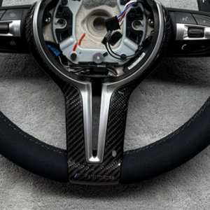 Volant de direction en Alcantara complet avec garniture en carbone de style CS pour BMW F10 F20 F22 F30 F31 M2 F87 M3 F80 M4 F82 F85 F90 X5 F15 E70 E90 - Product Image 3