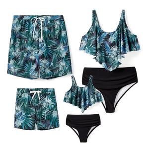 Maillot de bain thong de luxe personnalisé de haute qualité, imprimé feuilles, pour femme, collection assortie pour la famille - Product Image 1