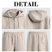 KIingSen Conjunto de Sudadera con Capucha y Pantalones Holgados de Felpa para Hombre, Transpirable, 480g, con Cremallera, Estampado de Personajes, Estilo Urbano, de Alta Calidad OEM