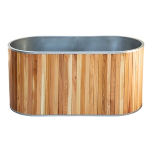 ถังแช่น้ำแข็งไม้ซีดาร์แดงขายส่งจากโรงงาน สำหรับ 1-2 คน รูปทรงวงรีทันสมัย อ่างแช่น้ำเย็น - Product Image 6