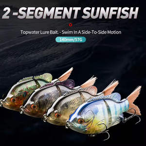 Señuelo de Pesca Articulado de 140mm y 57g con Cola de Fibra, Tipo Bluegill Glide y <span class=keywords><strong>Sunfish</strong></span> Glide, para Pesca en Superficie - Product Image 2