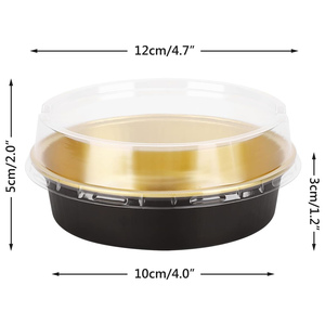 580ML/19.3oz Round Disposable Aluminum Pizza Plate Takeaway <b>Containers</b> <b>Foil</b> Tray With Lids - Product Image 2