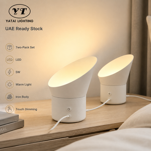 Lampe de table LED avec corps en fer, variateur tactile, lumière chaude, pour chambre à coucher, chevet, ambiance décorative, lot de deux - Product Image 1