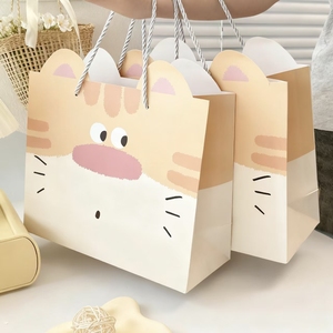 Borsa Regalo a Forma di Gattino Cartoon, di Alta Qualità, in Cartoncino Bianco Spesso e Delicato, Borsa per Confezioni Regalo di Grande Capacità - Product Image 3