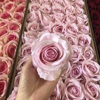 Bunga Mawar Buatan Besar Warna Putih Murah dari Pabrik Grosir, Kepala Bunga Beludru untuk Dekorasi Hadiah Hari Valentine dan Pernikahan