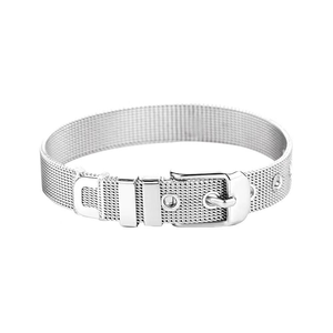Bracelet à breloques en acier inoxydable pour hommes, maille réglable en métal, bracelet de montre - Product Image 5