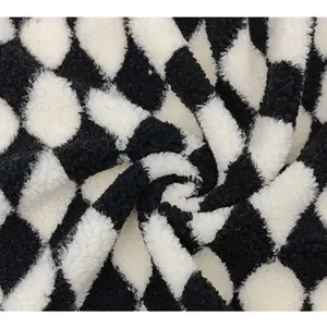 100% Polyester Soft Polar Fleece Winter Fabric Cashmere Diamond Plaid Printed Berber Jacquard Fleece for Jacket Coat
