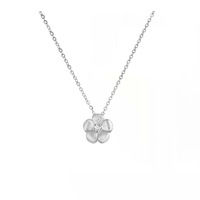 Colliers pendentifs fleuris en argent sterling 925 plaqué or 18 carats, sertis de zircon cubique, pour femmes