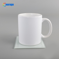 10*10cm Carré blanc sublimation verre coaster pour presse à chaud BL-17A