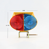 Luz de Advertencia Intermitente LED Solar de Doble Cara, Lámpara Ojo de Gato Roja y Azul para Conos de Tráfico, Barrera de Seguridad Vial, Construcción de Carreteras, Seguridad Nocturna