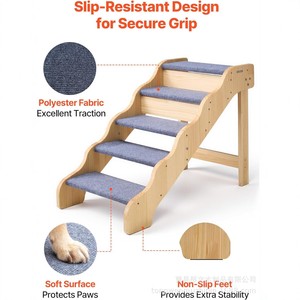 Wooden Pet Stairs For <b>Dogs</b> Solid Wood Non Slip Steps <b>Sofa</b> Accessory Small Breed Use - Product Image 3