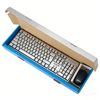 Scatola di Imballaggio in Carta Kraft Ondulata Impermeabile con Laminazione Opaca Personalizzata all'Ingrosso per Tastiera e Mouse - Confezione Regalo Blu per Consumatori