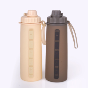 Bouteille d'eau en silicone écologique de 600 ml, portable pour le sport, le camping en plein air, sans BPA, avec couvercle souple – Vente en gros directe - Product Image 6