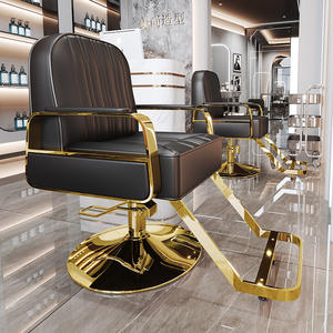 Chaise de Barbier Moderne Multifonctionnelle en Cuir de Haute Qualité avec Fonction Massage, Chaise de Coiffure en Acier Très Vendue pour Salons de Beauté - Product Image 2