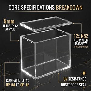 Strong Magnets UV Protection One Pieces Booster Box Acrylic <b>Display</b> <b>Cases</b> Compatible with English One Piece OP-04 to OP-16 - Product Image 4