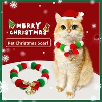 Collar Personalizado de Navidad con Pompones para Mascotas, Diseño en Rojo, Verde y Blanco, Ligero y Cómodo, para Perros y Gatos, Accesorio para Fotos