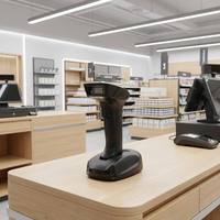 Lecteur de codes-barres 2D direct usine USB+2.4G+ capteur CMOS 385 lectures/secondes longue portée portable pour la vente au détail, les points de vente et l'utilisation en entrepôt