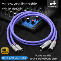 Câble audio Hifi 2RCA mâle vers 2XLR, 3 broches, en fibre de carbone, prise XLR mâle/femelle, microphone, moniteur, haut-parleur, lecteur CD, ordinateur