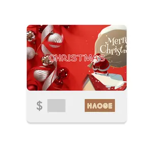 Tarjeta de regalo de Navidad personalizada del fabricante Tarjeta de valor prepago impresa Tarjeta de recarga de cupón de PVC