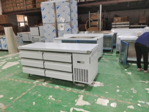 Réfrigérateur commercial sous le comptoir 1.5/1.8m réfrigérateur à 3/4/6/9 tiroirs à température unique en acier inoxydable pour cuisine <span class=keywords><strong>de</strong></span> restaurant - Product Image 2