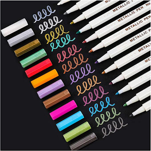 Ensemble de stylos marqueurs métalliques brillants, stylos de peinture personnalisés à pointe fine, marqueurs artistiques de 10 à 12 couleurs - Product Image 2