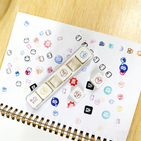 Ensemble de 6 mini tampons pour journal intime, design de logo personnalisé, motifs mignons, tampons à encre automatique pour scrapbooking