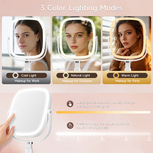 <span class=keywords><strong>Miroir</strong></span> de maquillage de table avec 3 modes de couleur, luminosité réglable, hauteur réglable, télescopique, <span class=keywords><strong>miroir</strong></span> cosmétique rechargeable - Product Image 5