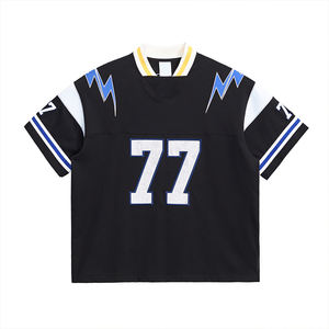 T-shirt pour homme en coton 100% de haute qualité, tricoté, logo personnalisé en strass, broderie, coupe ample, manches courtes - Product Image 6