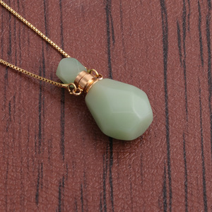 Collar con Colgante de Piedra Preciosa Clásico y Sencillo, Joyería Conmemorativa, Botella de Perfume Abrible en Forma de Llama, Botella para Aceites Esenciales - Product Image 6