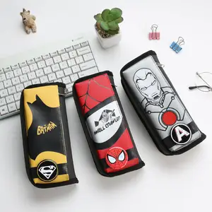 Topsthink Custom Logo Superhero Pencil Case Cartoon Spiderman Iron Man Stationery Box for Kids