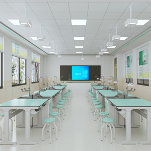 Mesa de Trabajo Moderna para Laboratorio Escolar de PP Comercial con Fregaderos Químicos y Biológicos - Product Image 5