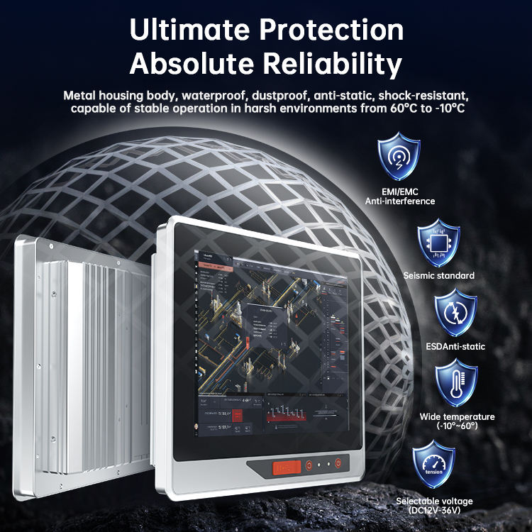 Industrial All-in-One IP65 Waterproof 3rd Gen Intel Core I3 8GB RAM 128GB SSD WiFi Wide Range Industrial Touchscreen Panel PC