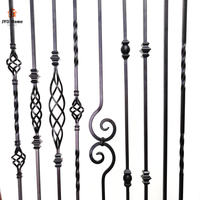 Fournisseur chinois Matt Black 1/2 "Poudre Enduit Fer Knuckle Panier Balustres Métal Escalier Broches En Gros