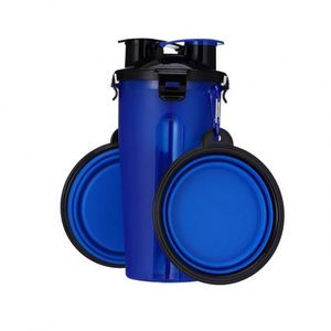 Offre Spéciale : Bouteille d'eau portable 2-en-1 en plastique pour animaux de compagnie et double gamelle pliable pour chiens, idéale pour les aventures en plein air - Product Image 4